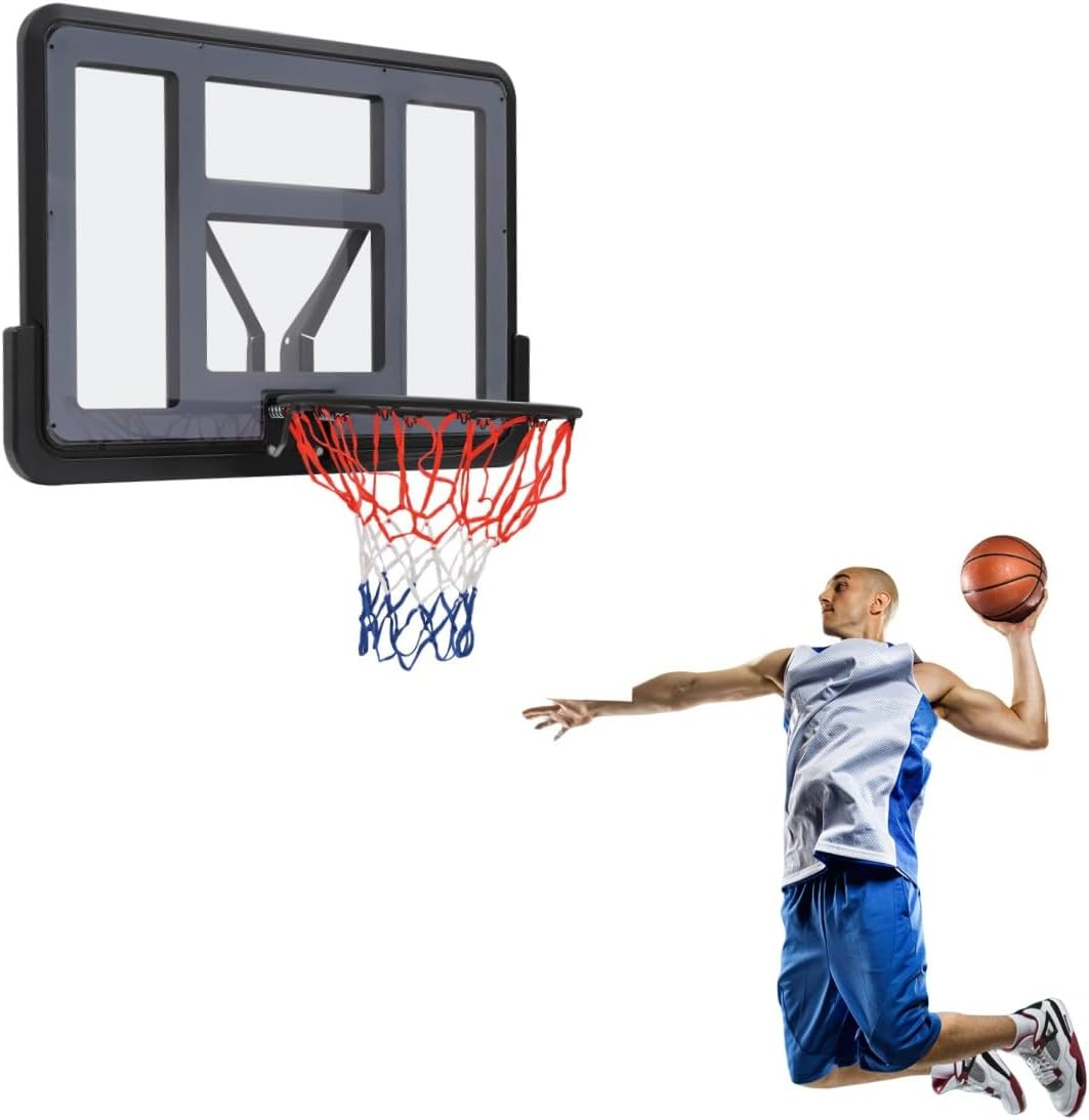 Equipo de baloncesto, borde de baloncesto de 18 pulgadas con red, combo de tablero de baloncesto y llanta, aro de baloncesto universal para