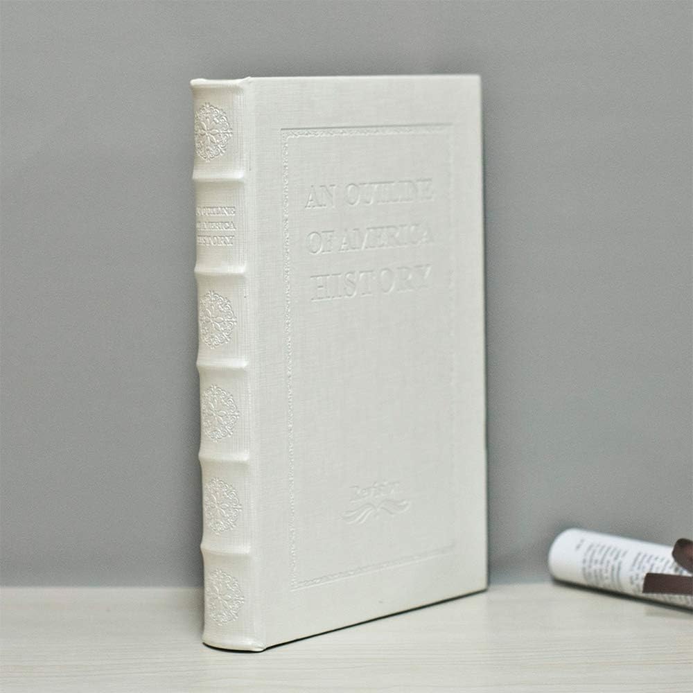YD SZ YADOO Libros decorativos con cajas blancas de piel sintética para decoración de mesa auxiliar y decoración de estantes, cajas de