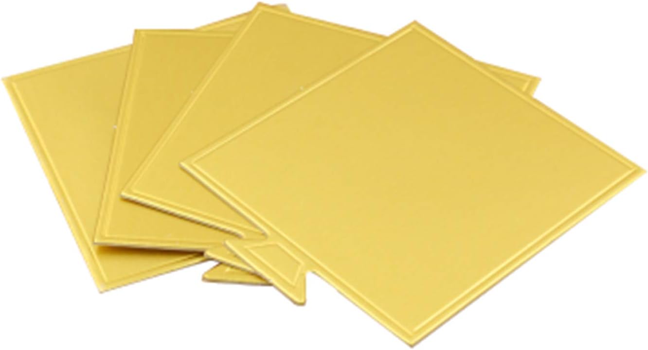 100 mini tablas para tartas de 3.54 x 3.54 pulgadas, juego de cartón cuadrado pequeño para pastel de mousse dorado, base para cupcakes, bandeja para