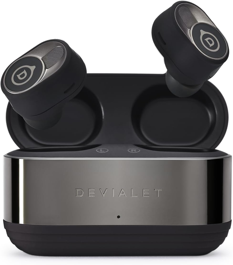 Devialet – Auriculares inalámbricos verdaderos – Gemini II – Negro mate – para música diaria y sonido de viaje – Cancelación de ruido – Ajuste cómodo