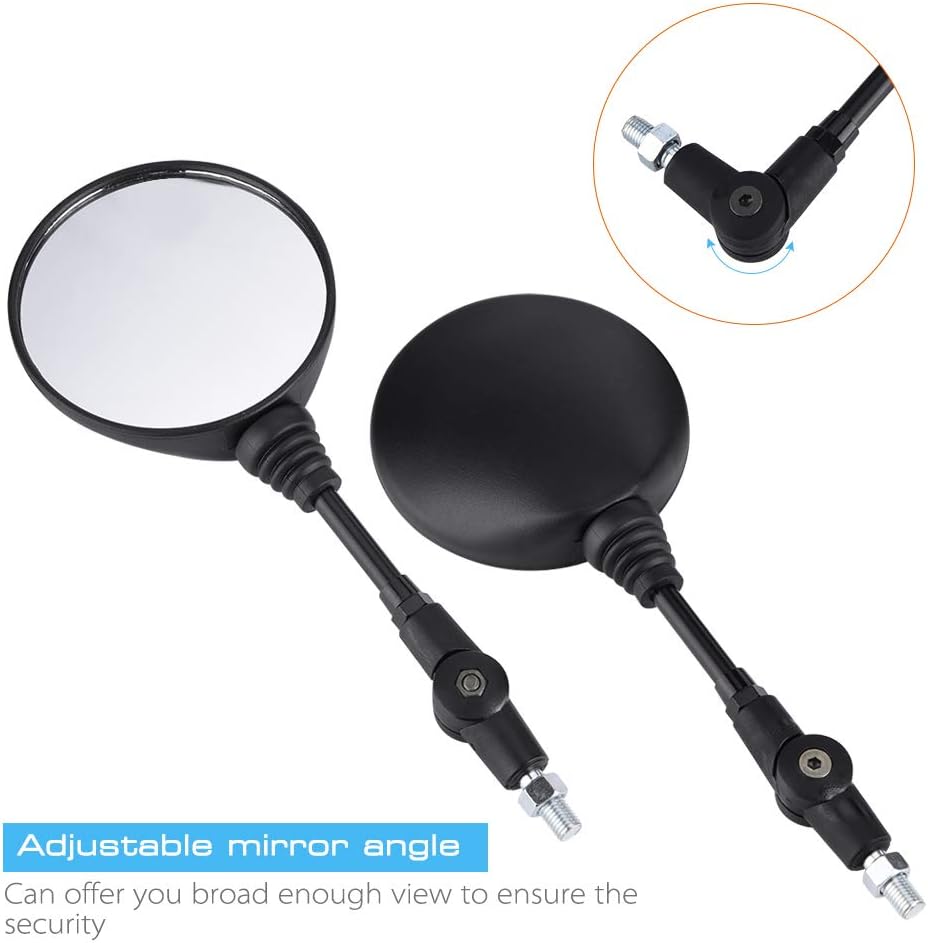 1 Pair Motorcycle Mirrors, Universal Adjustment Rear View Mirror With M10 Installing Screw Left and Right, Compatible with Motorbike Adventure Dirt