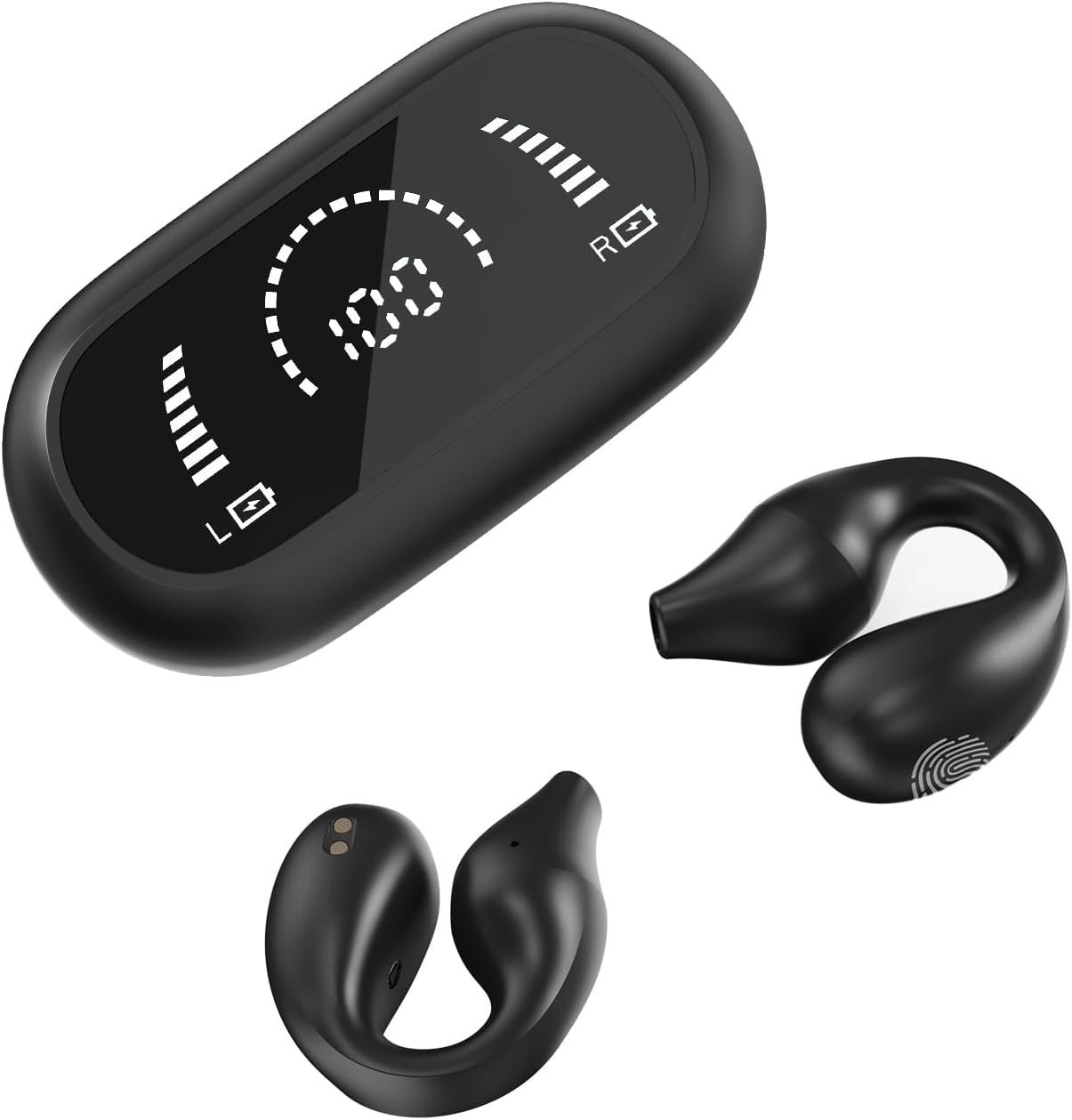 2024 New upgraded Wireless earbuds bluetooth 5.3 Ear Clips headphone , Open Ear Headphones Bone Conduction Headphones, 40 Hrs playtime ,sport