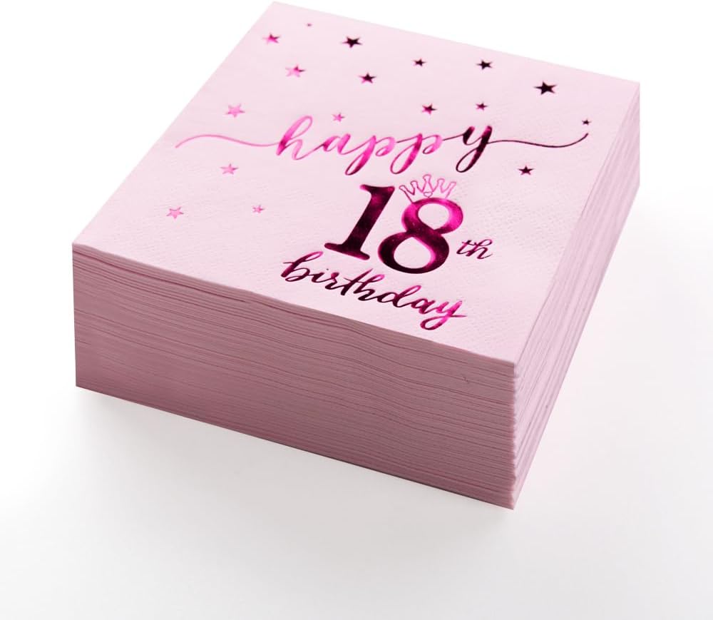 Servilletas de papel desechables para fiesta de cumpleaños, con papel de aluminio dorado, decoraciones de feliz cumpleaños, paquete de 100,