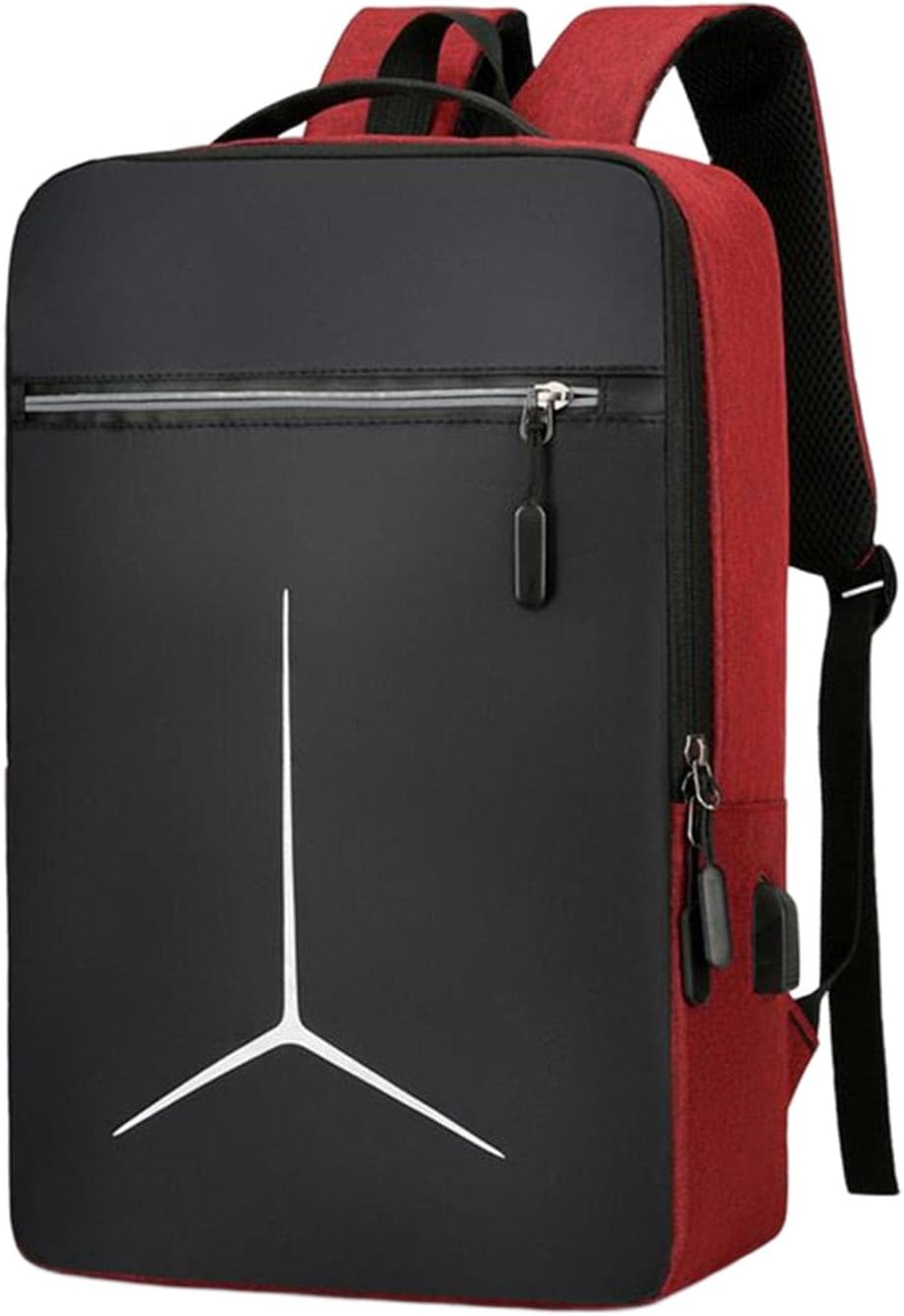 UxicRuya Lightweight Laptop Backpack with USB Port for Business Professionals, Red