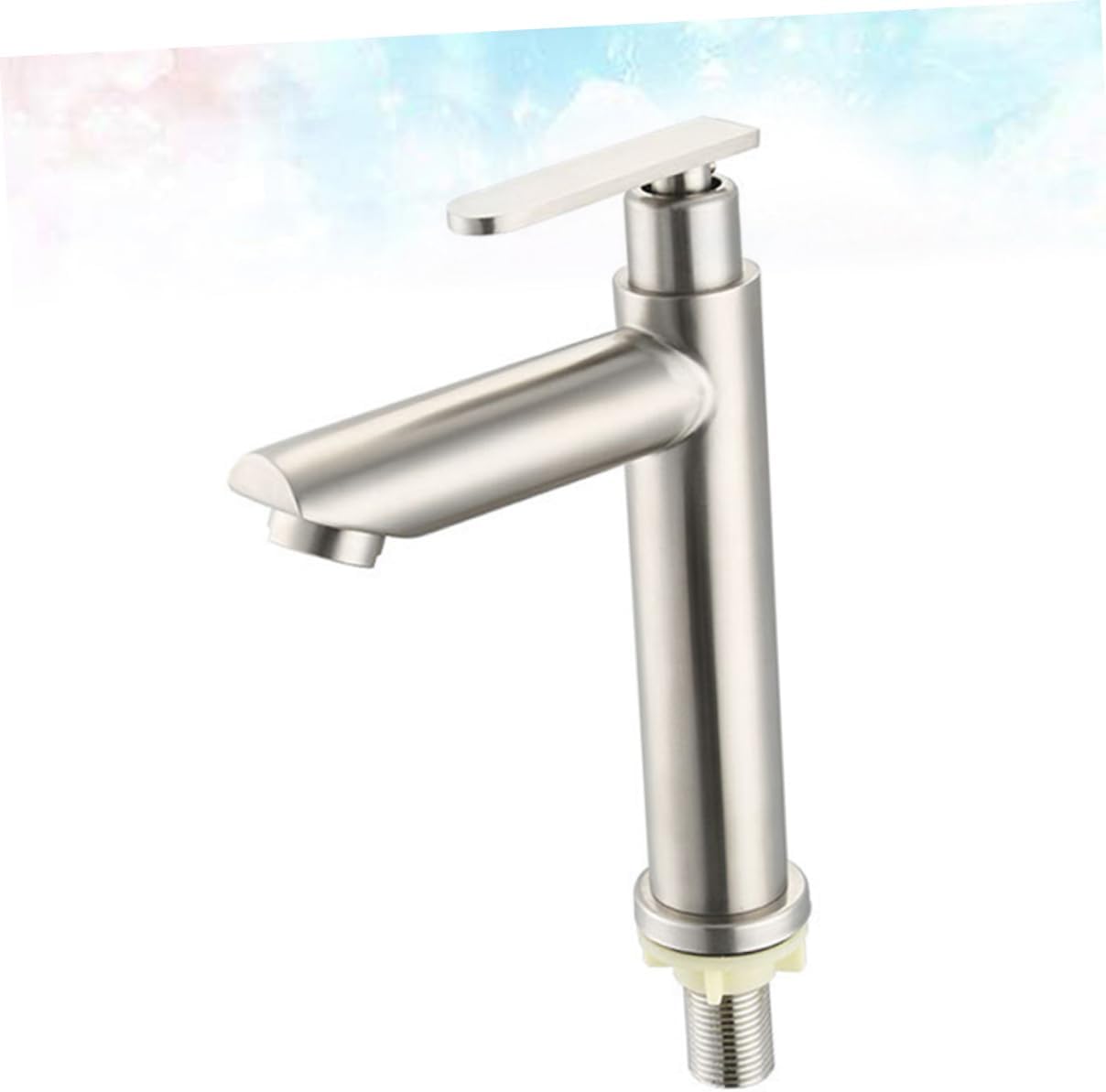 Angoily 2 unids grifo de acero inoxidable brillo de labios contenedores grifo de una sola manija grifo de agua de cocina de acero inoxidable grifo