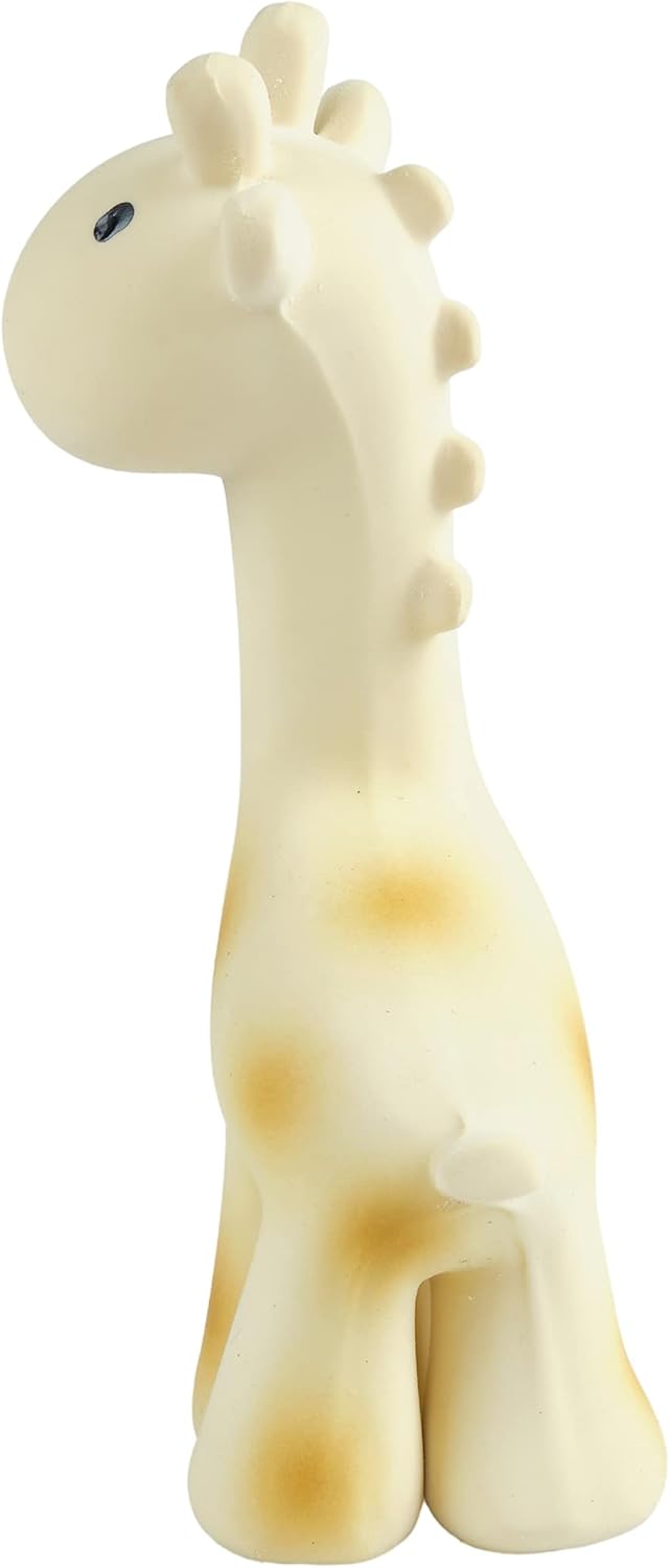 Tikiri Toys – Sonajero de jirafa de goma, mordedor y juguete de baño, caucho natural orgánico, a partir de 6 meses