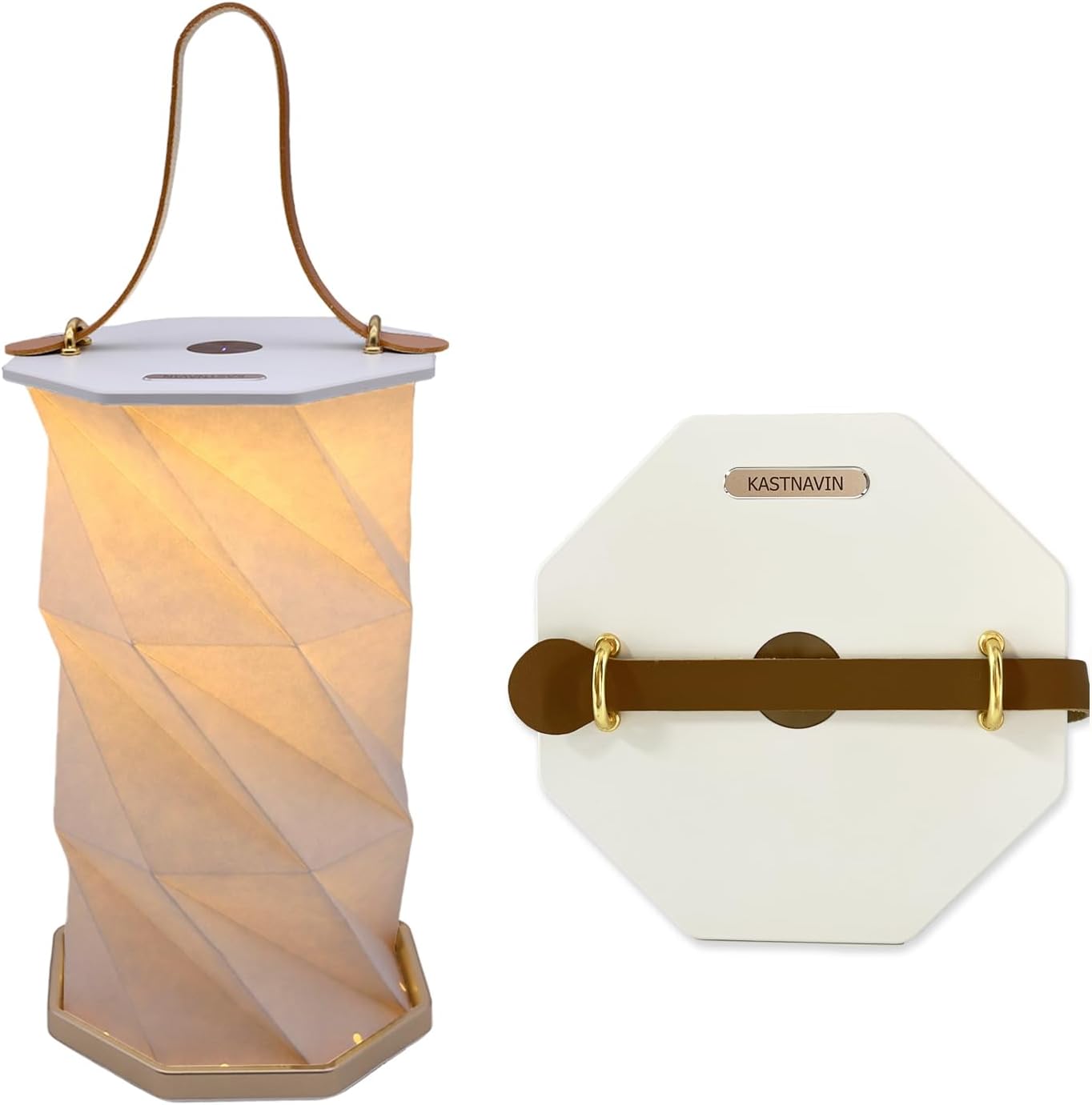 KASTNAVIN Lámpara de linterna de papel, lámpara táctil de mesita de noche, luz nocturna portátil, luz decorativa plegable regulable, regalos de