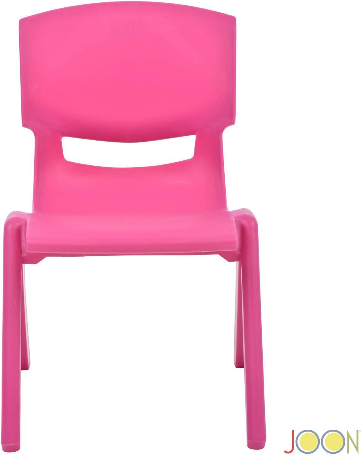 JOON Sillas apilables de plástico para niños, (paquete de 2), 20.5 x 12.75 x 11 pulgadas, la silla perfecta para salas de juegos, escuelas,