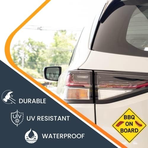 Magnet Me Up Calcomanía magnética para barbacoa a bordo, 5 x 5 pulgadas, imán automotriz resistente para automóvil, camión, SUV
