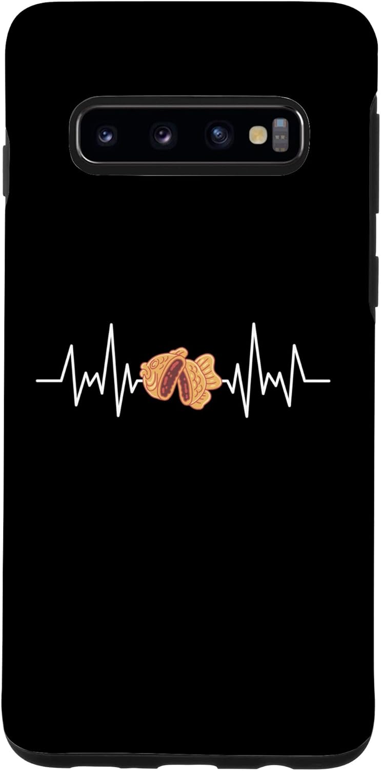 Galaxy S10 Vintage Taiyaki Food Lover Retro Taiyaki Food Heartbeat Case
