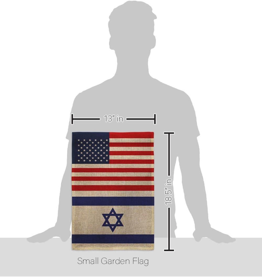 Americana Home & Garden Bandera israelí de Israel de Estados Unidos para exteriores, paquete de pancartas para jardín, pared al aire libre, puerta,