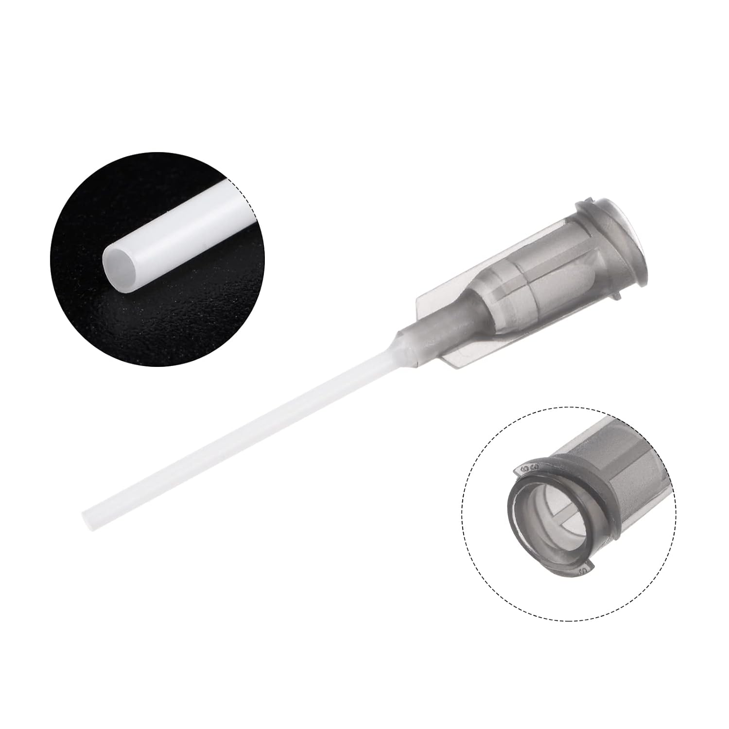 uxcell 20 agujas dispensadoras de plástico de 16 G, tubo de aguja de pegamento PTFE de 1 pulgada, puntas de bloqueo Luer Blunt con aguja flexible de