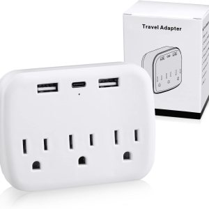 Cruise Power Strip Cruise Essentials – Extensor de salida de protección sin sobretensiones con puertos de salida USB, adaptador de viaje portátil, Cruise Power Strip Cruise Essentials – Extensor de salida de protección sin sobretensiones con puertos de salida USB, adaptador de viaje portátil,