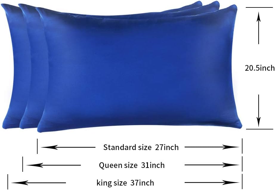 Juego de 2 fundas de almohada de seda de morera 100% para el pelo y la piel, supersuaves y transpirables, tamaño natural