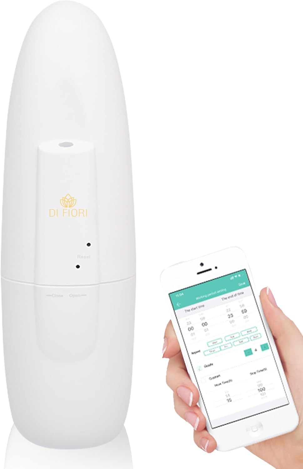 DI FIORI – Difusor inteligente de aroma sin agua – Bluetooth – Difusor de aromaterapia, portátil enchufable, difusor de aceite esencial para