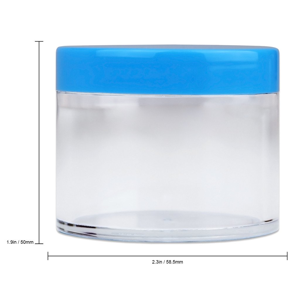 Beauticom – Contenedor de primera calidad, redondo, transparente, a prueba de fugas (2 onzas). Recipientes plásticos de almacenamiento para viajes,