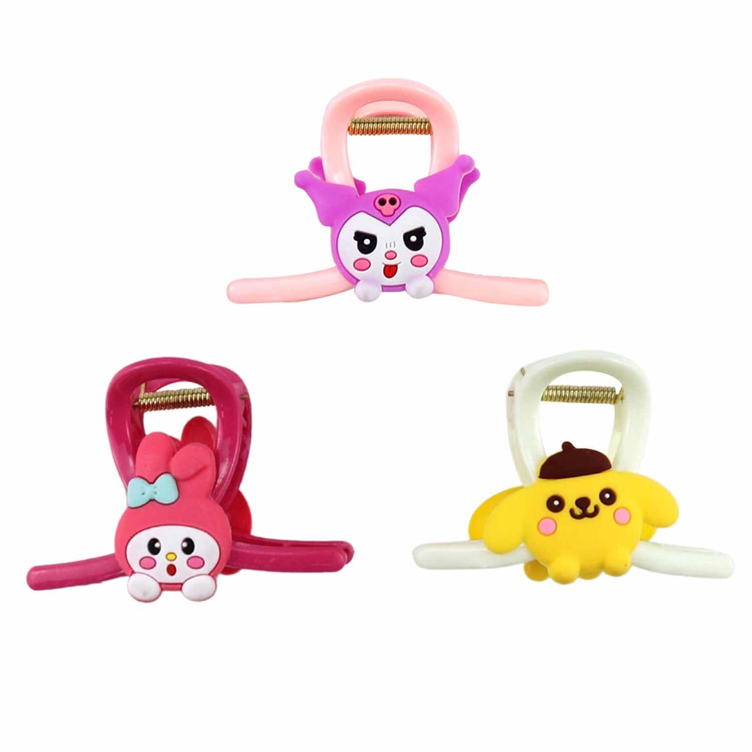 3 pinzas para el pelo de anime kawaii, antideslizantes, pasador, pinza de mandíbula para niñas y adolescentes, accesorios de peinado de moda para