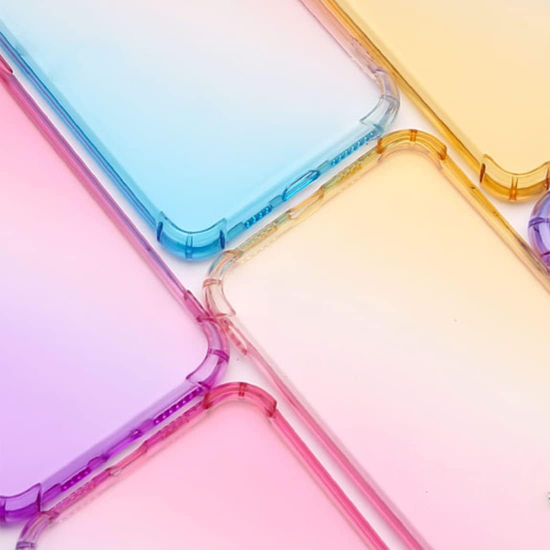 Osophter Funda para Samsung Galaxy A23 5G4G (rosa y verde azulado) con esquinas reforzadas transparentes y transparentes de poliuretano