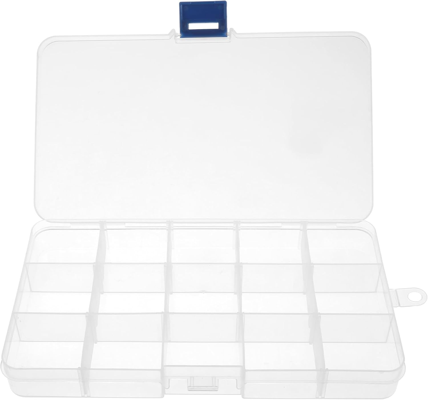 WLLHYF Caja organizadora de plástico transparente de 15 rejillas, caja de almacenamiento para manualidades, manualidades, joyería, aparejos de pesca
