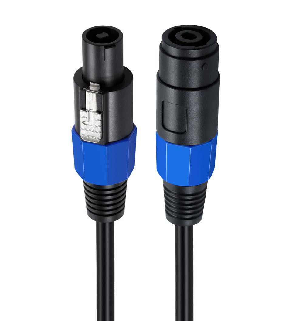 MTUERANC Cables de extensión Speakon macho a hembra, cable Speakon de 18 AWG, con bloqueo giratorio, para DJ PA escenario amplificador audio jack