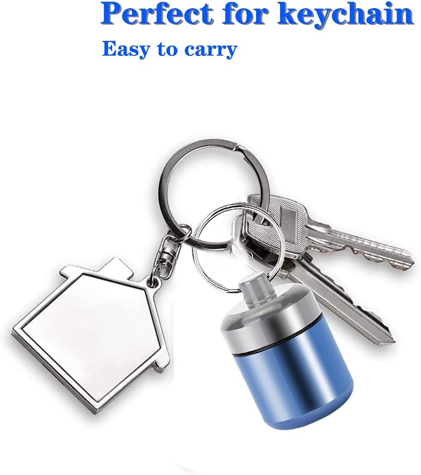 Pastillero para llavero, portátil, de aleación de aluminio, impermeable, pastilleros para bolso, pequeños pastilleros para viajes al aire libre,