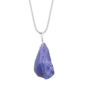 YANARA Natural Raw Purple Tanzanite Stone Rough Crystal Gemstone Women Handmade Pendant Necklace, Chakra Healing Crystals, Birthstone, Silver Plated YANARA Natural Raw Purple Tanzanite Stone Rough Crystal Gemstone Women Handmade Pendant Necklace, Chakra Healing Crystals, Birthstone, Silver Plated