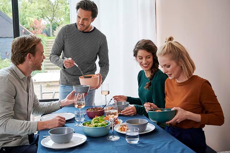 Rosti Mepal RST62160WH Cirqula – Cuenco para almacenar alimentos y servir con tapa, bajo 2.3 cuartos de galón, color blanco