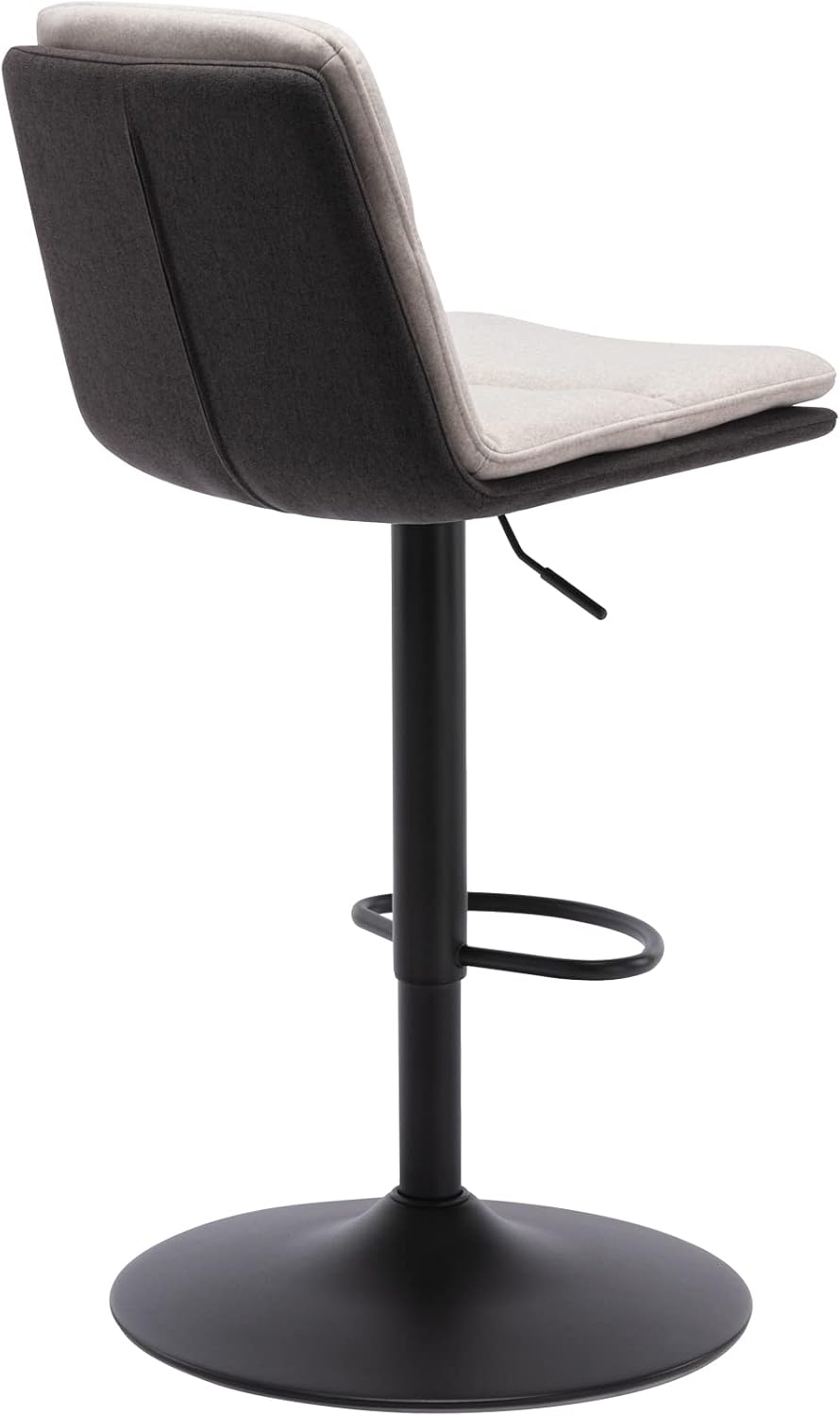 Brage Living Taburete de bar ajustable de tela, taburete giratorio de altura de mostrador con respaldo, silla de bar de cocina sin brazos para