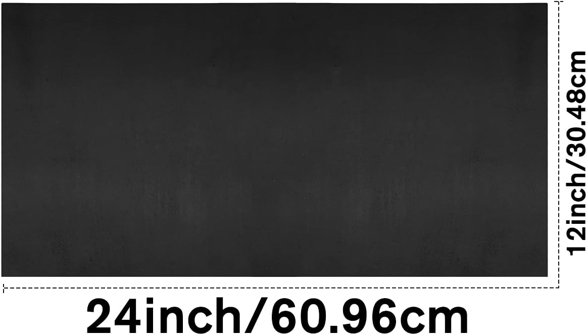 Hojas de cuero negro para manualidades, herramientas de cuero, cuadradas, de 0.071-0.083 in de grosor, piezas de cuero de grano completo, cuero de