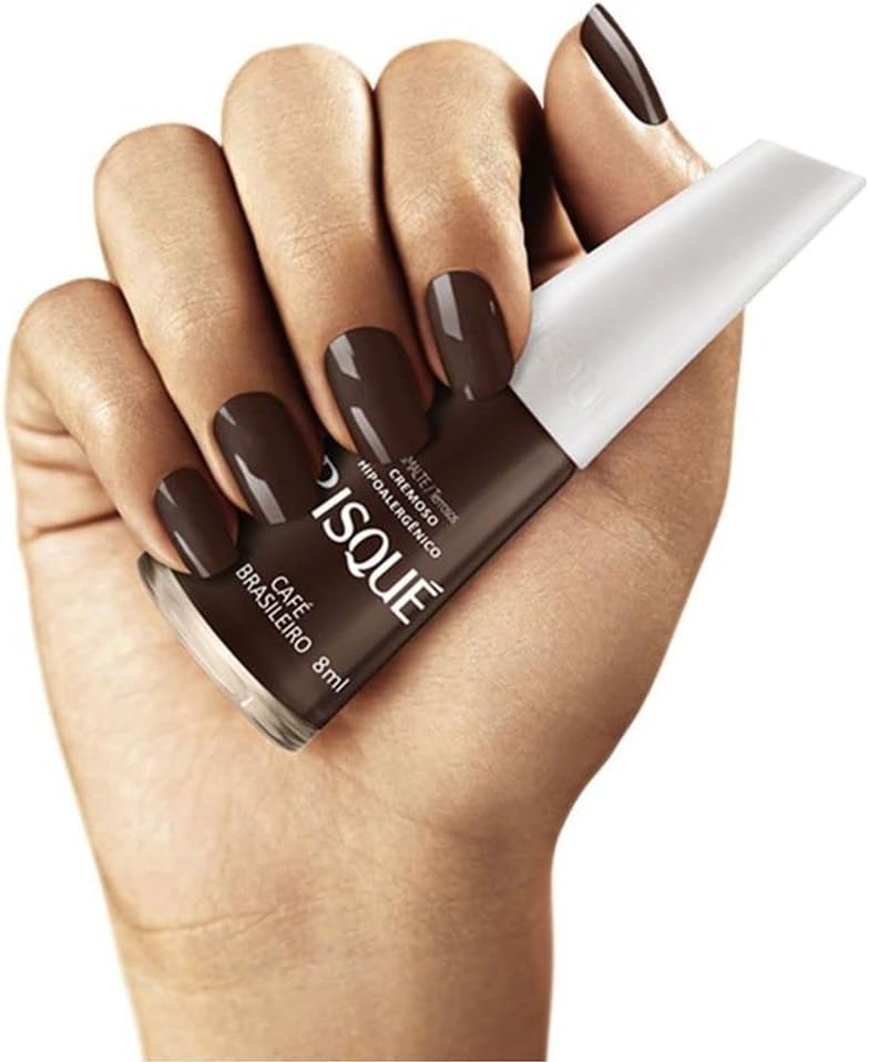 Esmalte de uñas Risque Brown  Esmalte de Unhas  Secado rápido, hipoalergénico, de larga duración, extra brillante, fabricado en Brasil  Café