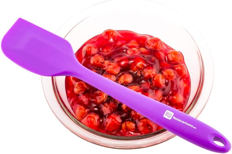 Restaurantware Espátula de silicona de 10.6 x 2.2 pulgadas, 1 espátula plana y flexible, apta para lavavajillas, soporta calor de hasta 570 F,