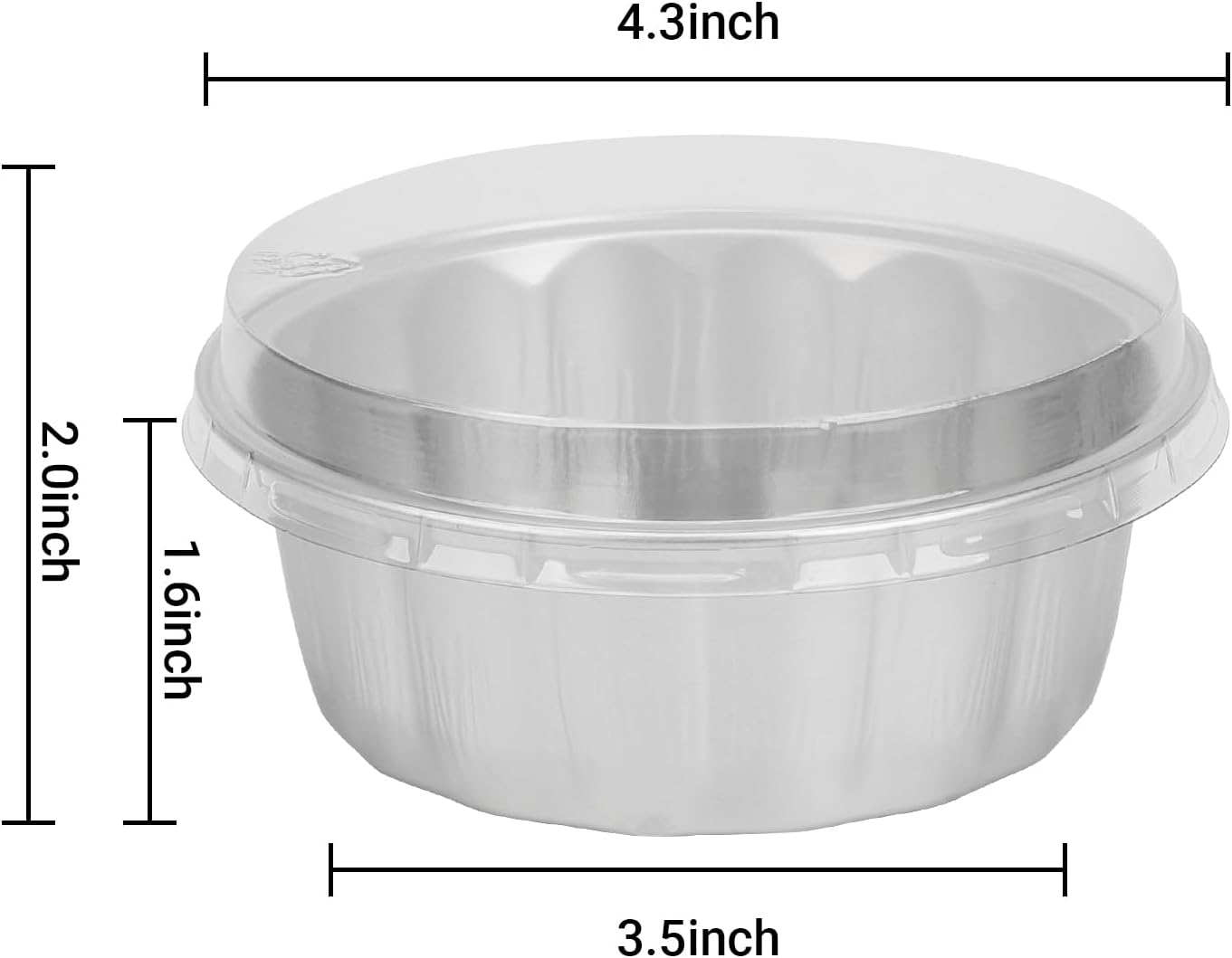 Beasea Ramequines con tapas, 8 onzas, paquete de 50 vasos de aluminio desechables para hornear, tazas de aluminio plateado, tazas de papel de
