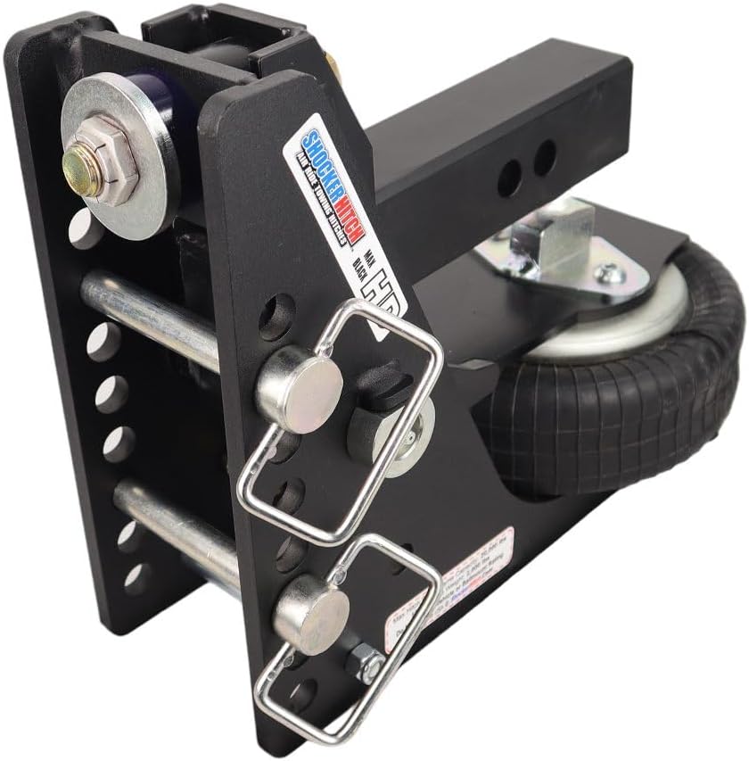 Shocker HD Max – Enganche de aire negro con bola combinada, se adapta a bolas de enganche negro de 2 pulgadas y bolas de 2-516 pulgadas