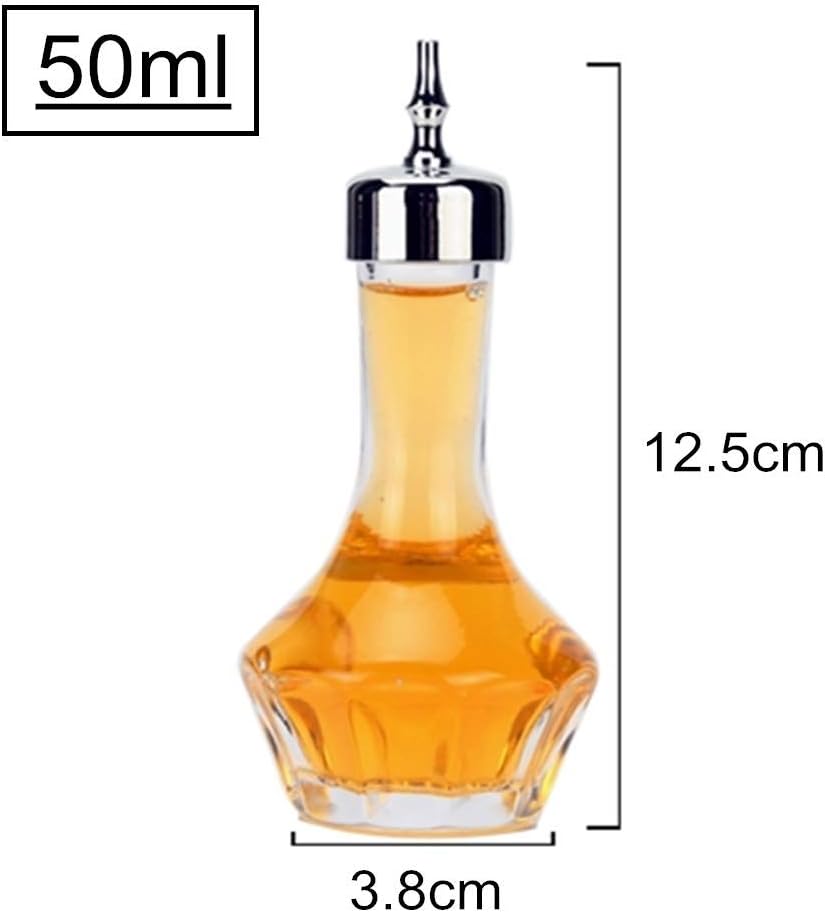Bitters Bottle – Botella de vidrio de 1.7 fl oz con tapa de acero inoxidable, herramienta profesional para hacer cócteles – DSBT0001