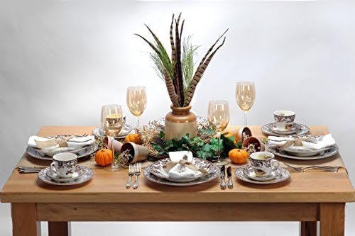 Spode Woodland Servidores de ensalada  Utensilios para servir ensalada (faisáncodornizpato pintalín)  Cucharas de ensalada con asas de porcelana,
