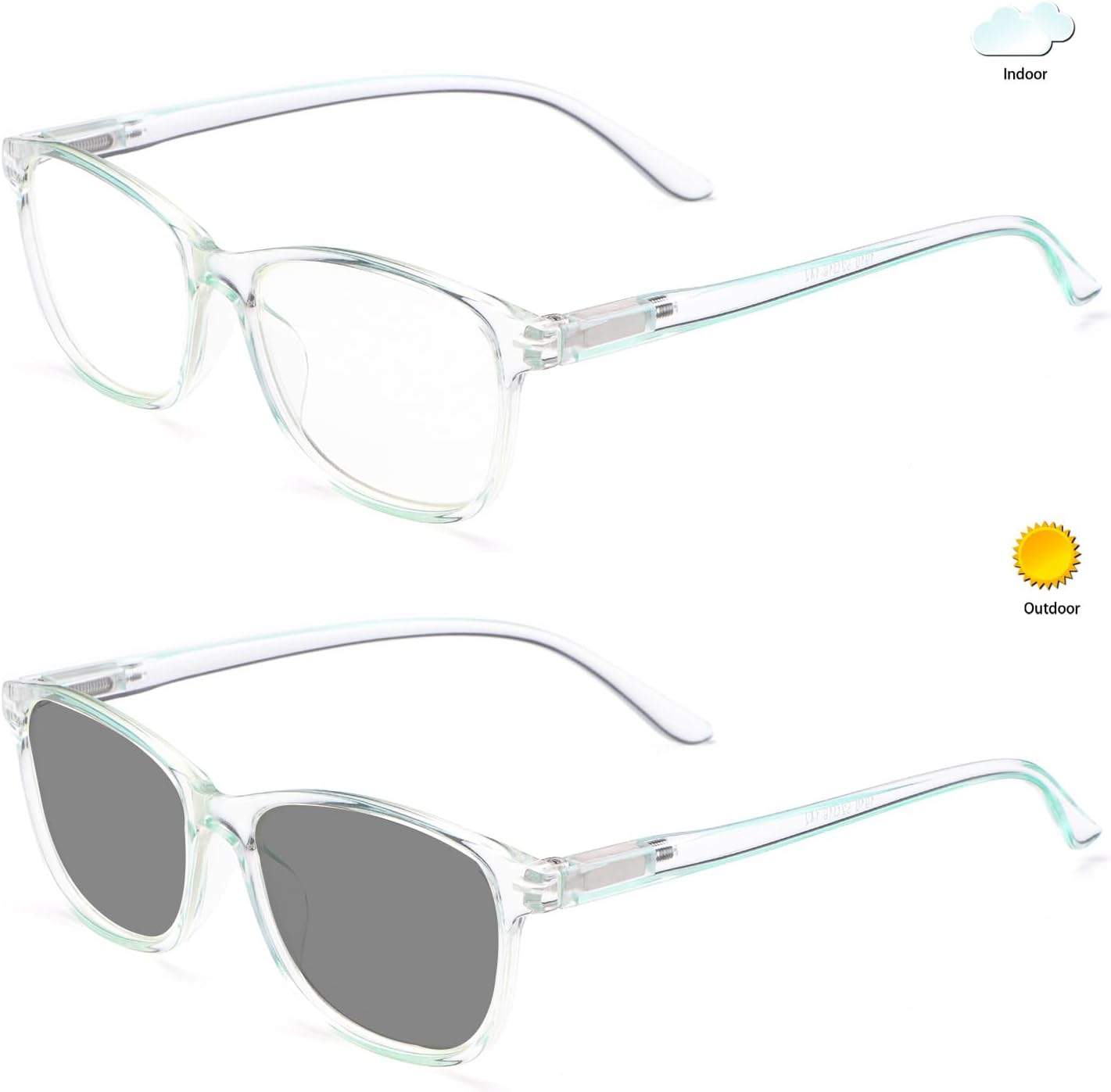 Gafas de sol fotocrómicas de transición para hombres y mujeres con bisagra de resorte miopía miopía Anit UV Gafas de sol