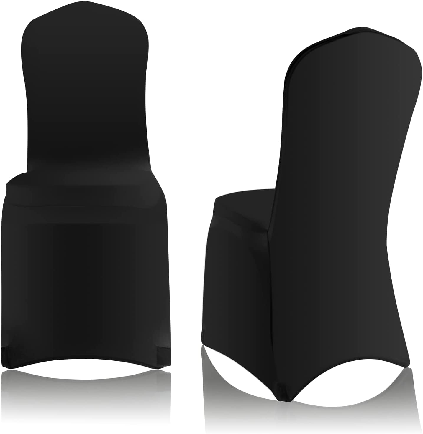 EMART 10 fundas elásticas para sillas de elastano, color negro, lavables, para decoración de fiestas, comedor, banquetes, bodas