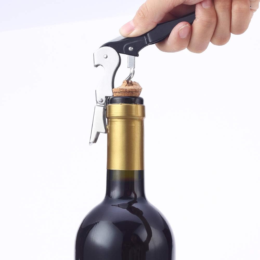 YFS Paquete de 3 sacacorchos profesionales para camareros con cortador de papel de aluminio y abridor de botellas, llave de vino resistente, rosa,