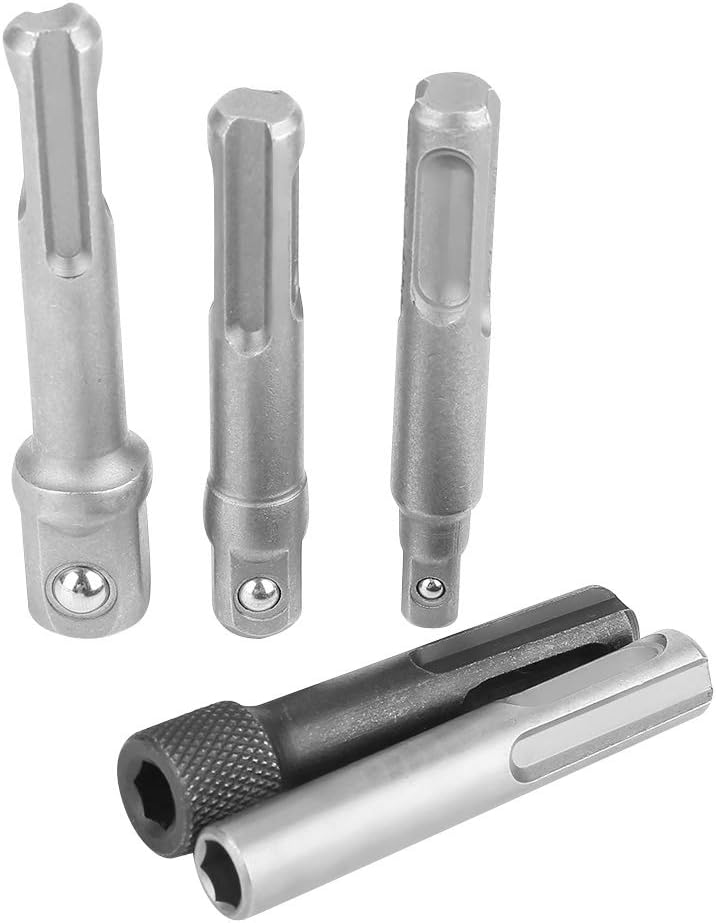 Juego de 5 adaptadores de llaves de enchufe, adaptador SDS Chuck SDS Plus a SDS Max adaptador SDS Plus Adpter accesorios de herramientas eléctricas