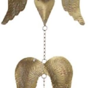 MIDWEST-CBK Alas de ángel con campana, carillón de viento colgante de 24 pulgadas MIDWEST-CBK Alas de ángel con campana, carillón de viento colgante de 24 pulgadas