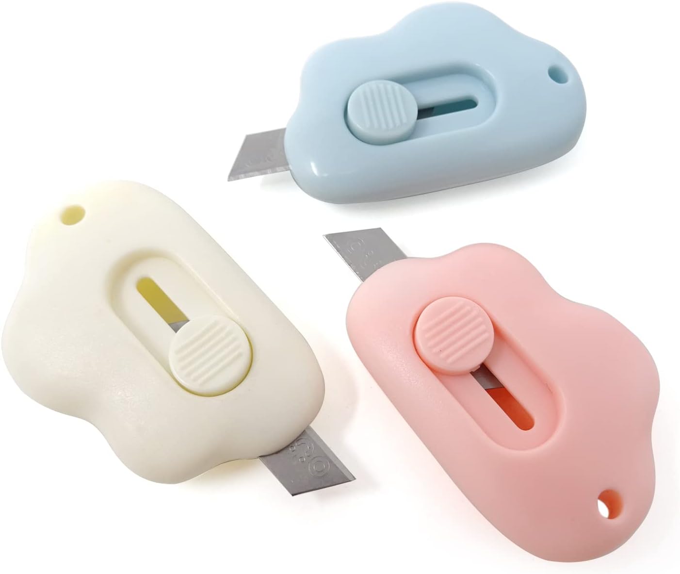 Honbay 6 Uds. Creative Cute Cloud Mini Utility Cuchillos Portátiles Cuchillo de Arte Retráctil Cuchillo de Sobre Abrecartas Abrecartas Cartón Caja