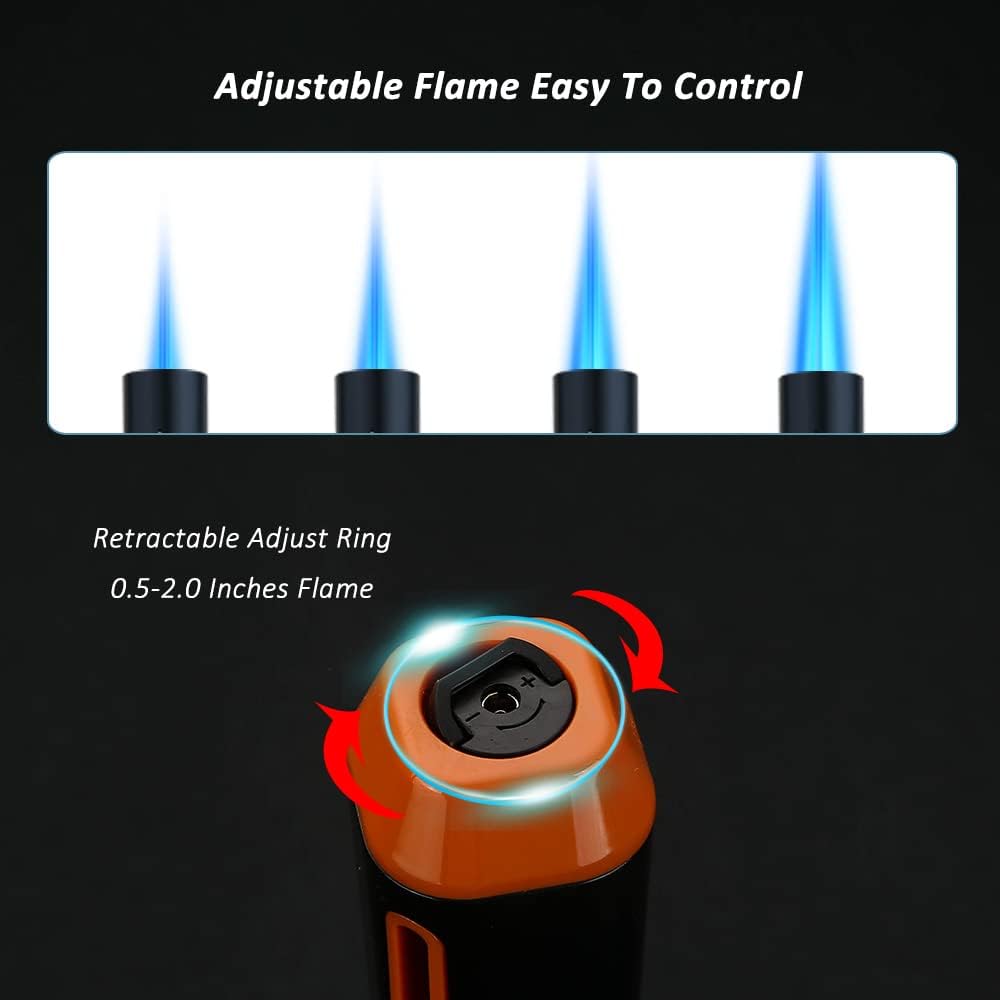 PROMISE Encendedores de butano, recargables, llama de un solo chorro para velas, parrilla, barbacoa, camping, encendedor sin gas (blanco nuevo)
