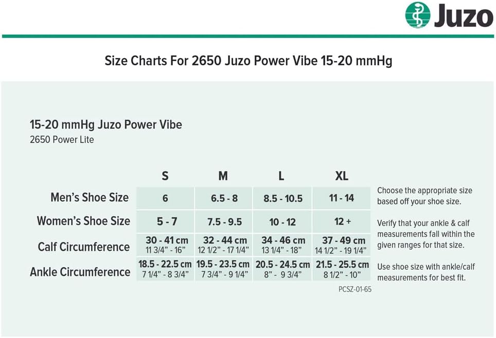 Juzo Power Vibe – Calcetines de compresión prémium para hombres y mujeres, 15-20 mmHg