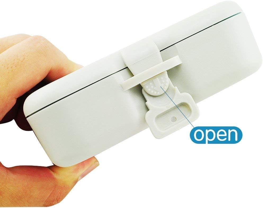 Caja de dentadura con espejo y cepillo limpio Práctica caja de almacenamiento de dientes falsos Cuidado dental