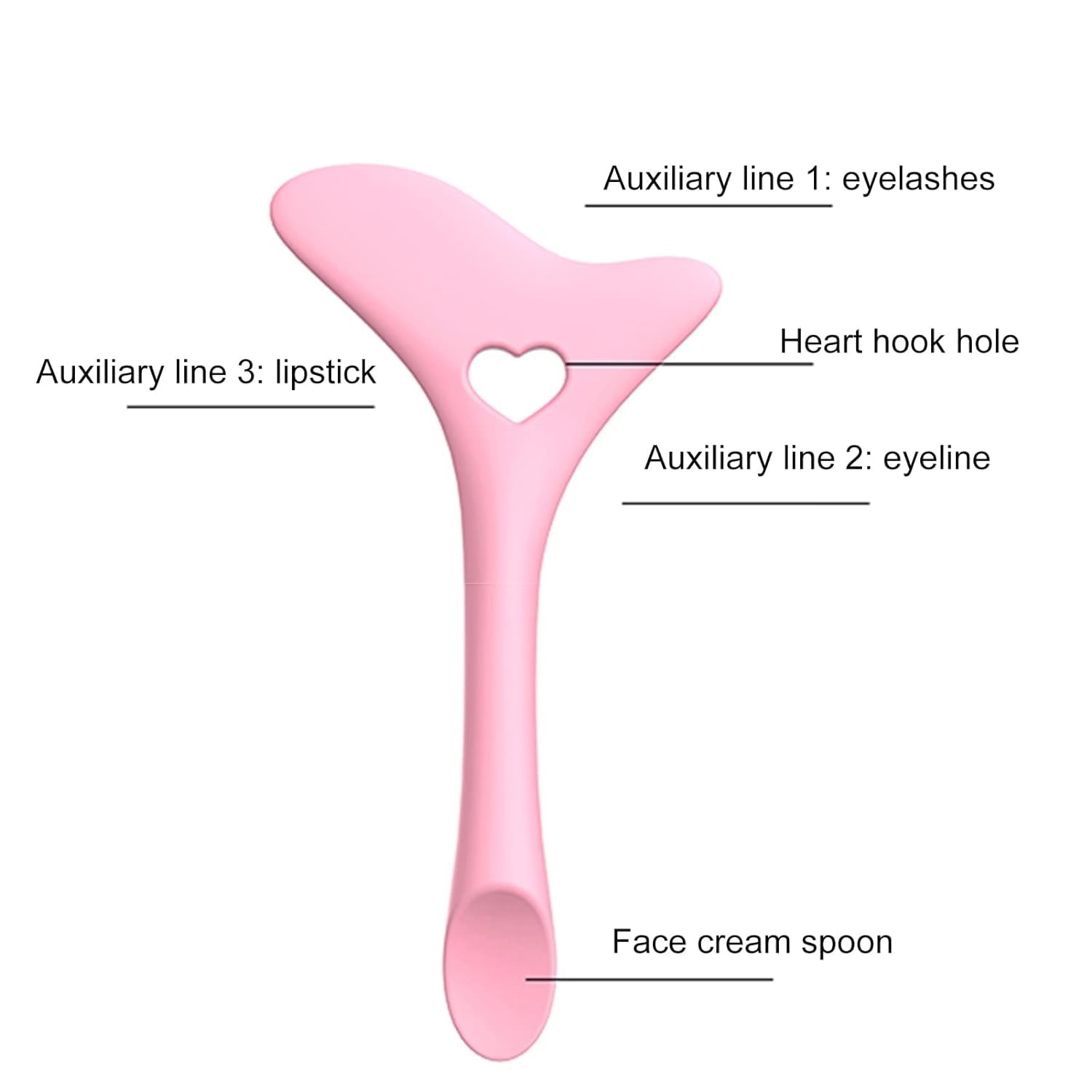Plantilla de ayuda para delineador de ojos rosa, plantillas multifuncionales para delineador de ojos, herramienta de maquillaje de ojos, herramienta