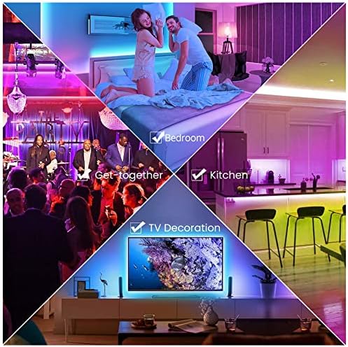 Fengyan – Tira de luces de paisaje de 16.4ft, 32.8ft, 49.2ft, tira de luz LED para decoración del hogar, SMD 5050 DC 12 V RGB, cinta de diodo