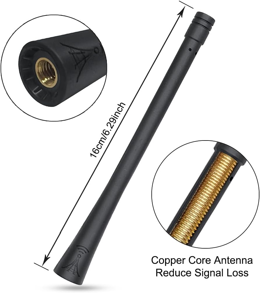 PYGHAP Elegante antena de radio AM FM de 6 pulgadas, compatible con antena de goma flexible Ford Bronco Sport, antena de varilla a prueba de lavado