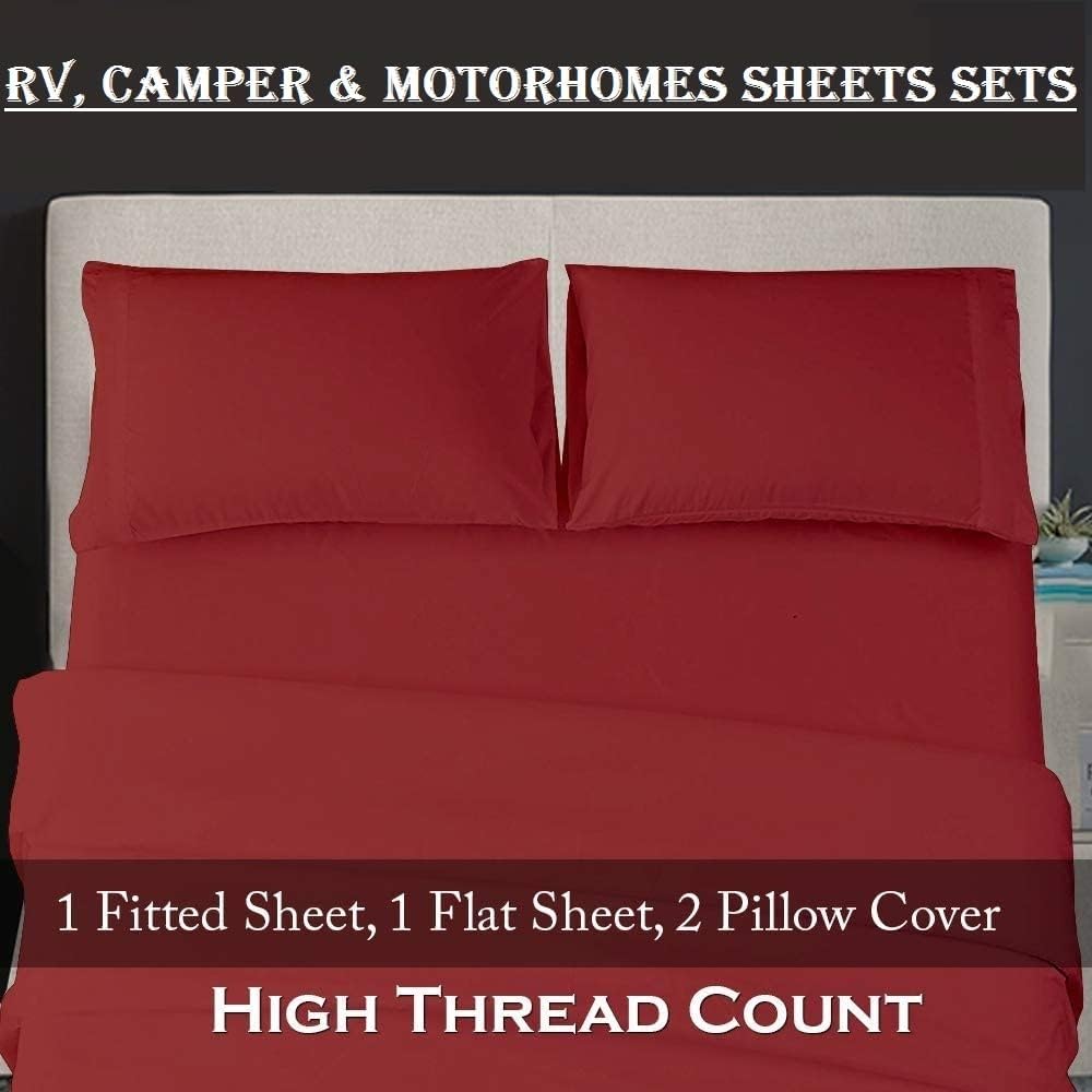 Sábanas para caravana King de 78 x 80 pulgadas, suave microfibra cepillada, juego de sábanas de lujo de 1800 hoteles para cámperes, caravanas y