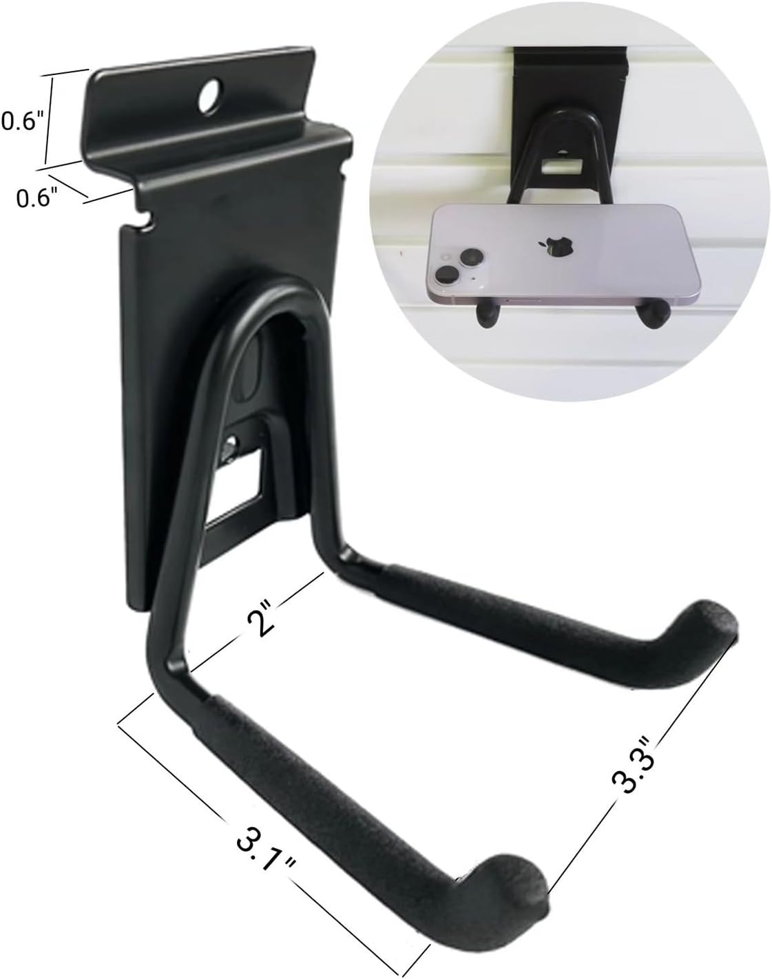 Ganchos Garge para Slatwall, accesorios antideslizantes para Slatwall, ganchos y colgadores resistentes para Slatwall, organizador de herramientas