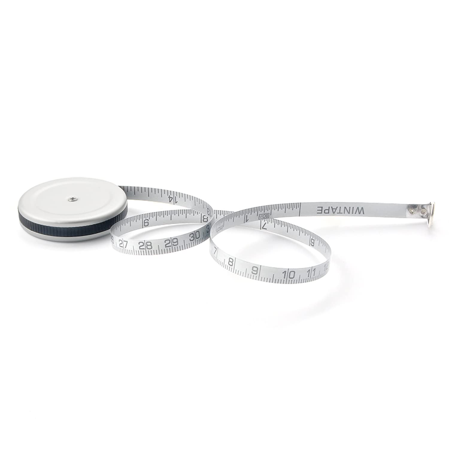 VAXATO Cinta métrica pequeña de aleación de aluminio, mini cinta métrica retráctil de doble cara 80 pulgadas2 M, cinta métrica plateada